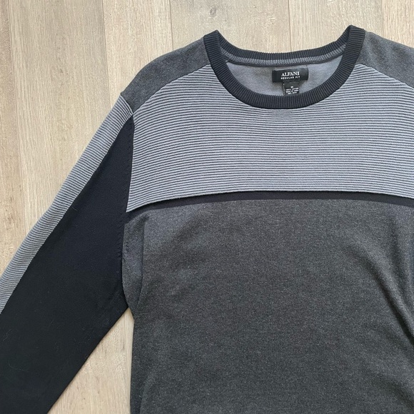 Grey and Black Colorblock Sweater - Picture 2 of 9